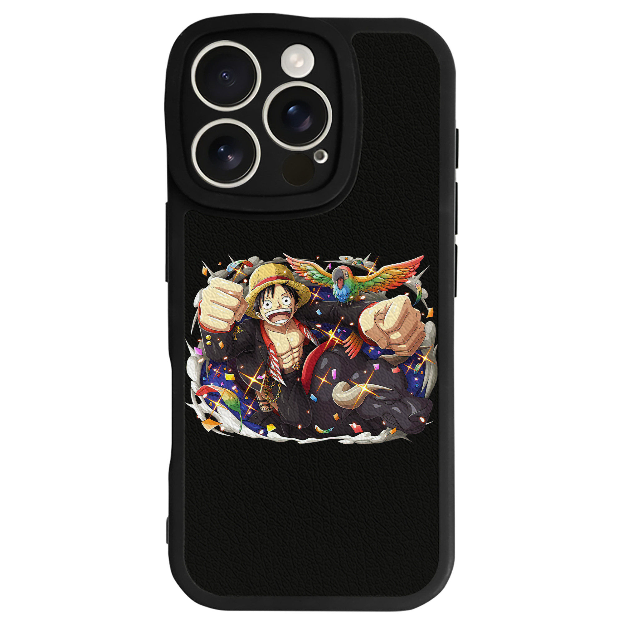 （画像用） ワンピース モンキー・D・ルフィ ONE PIECE Monkey D. Luffy 【iPhone 16シリーズ対応】シリコンスマホケース（レザー調） 材質：シリコン